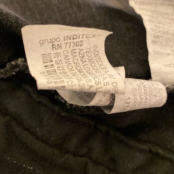 Zara Trucker Denim Jean Jacket Women's Large Distressed Black Gray Stretch - Picture 6 of 9